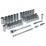 1/2" Drive SAE and Metric Socket Set with Accessories