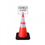 Cone Signs Sign, Non Reflective Sidewalk Closed