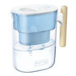 Water Filter Pitcher, Chubby Blue / White