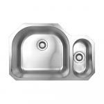 Brushed SS Double Bowl Undermount Disposal Sink
