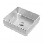 15" Square Sink, Brushed Stainless Steel