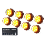 Covert 8 Series Hide-A-Way LED Strobe Lights, Amber