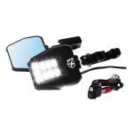 UTV Side View Mirror with LED Spotlight Clear
